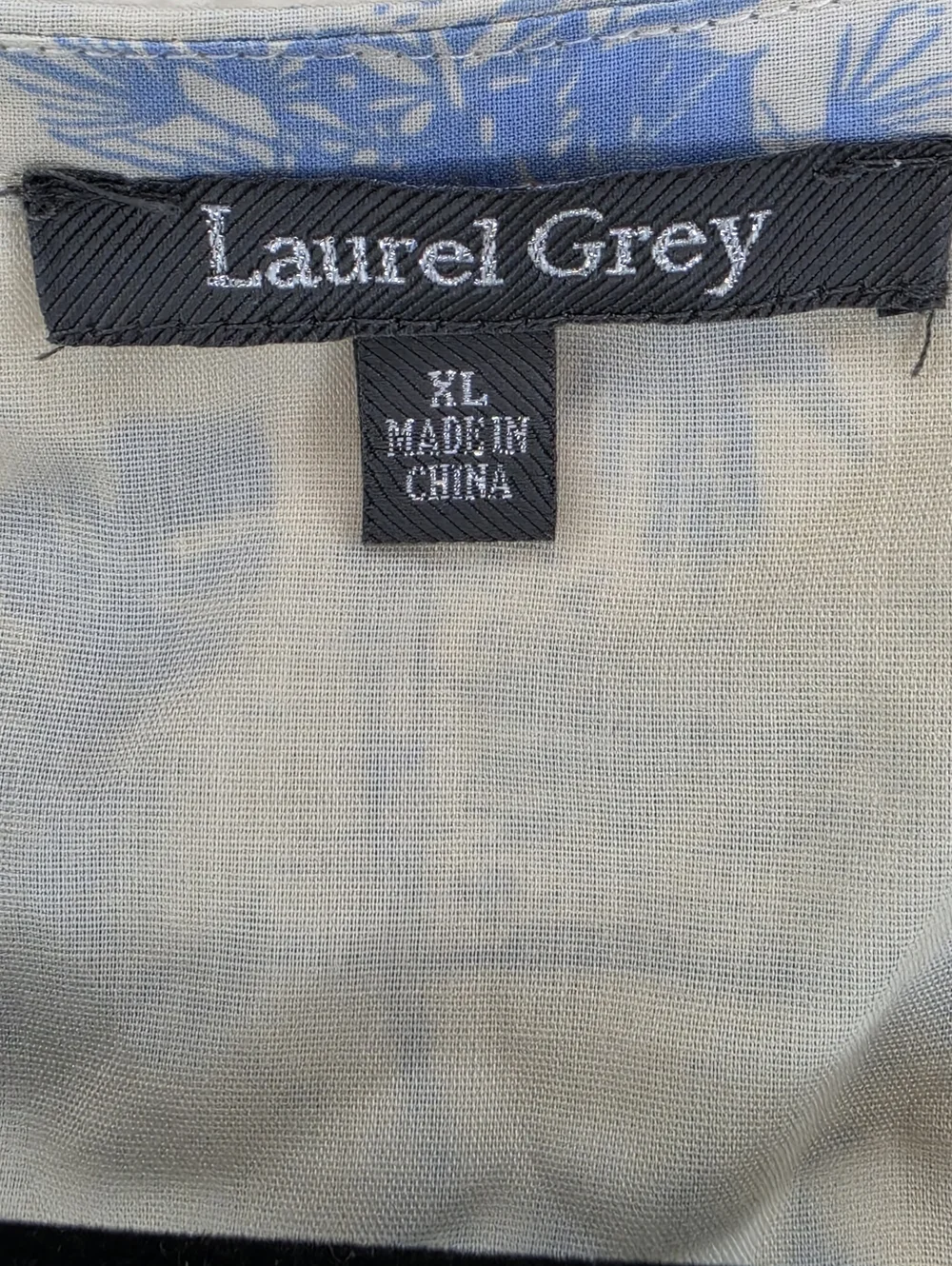 Laurel Grey Tropical Palm Print Tiered Maxi Dress - XL - Picture 7 of 8